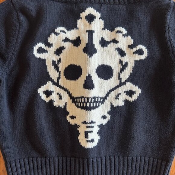 Vintage Betsey Johnson Skull Key Cropped Cardigan - Picture 6 of 10